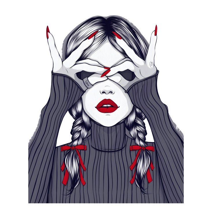 Observing Girl With Binocular hand Sign