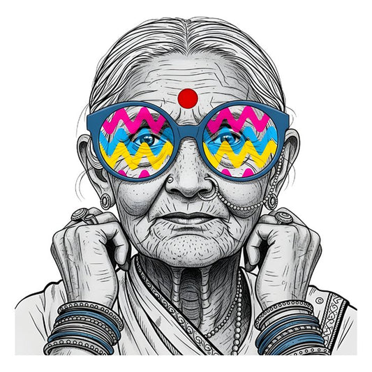 Grandma With Colorful Goggles