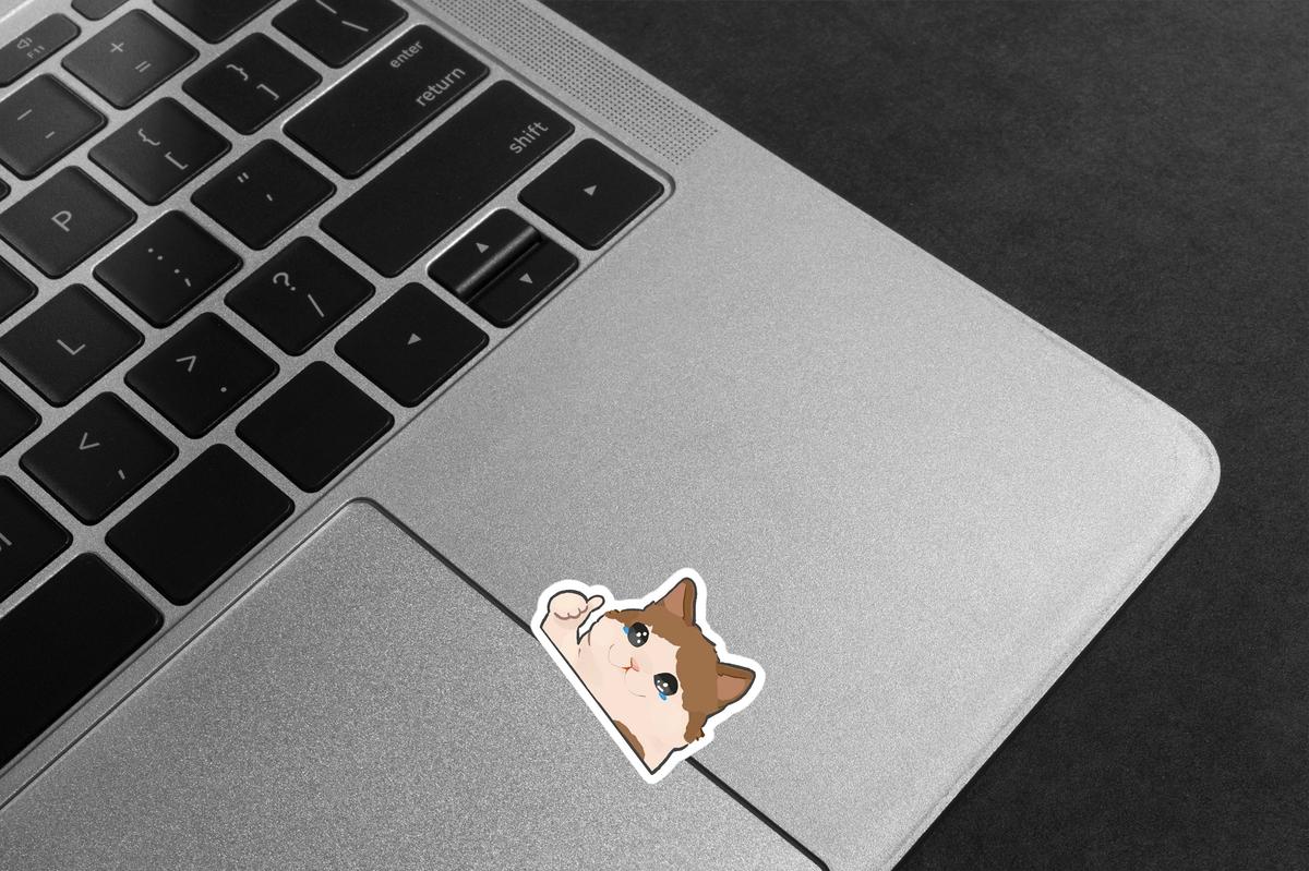 Cute Cat Thumbs Up - Laptop Mockup
