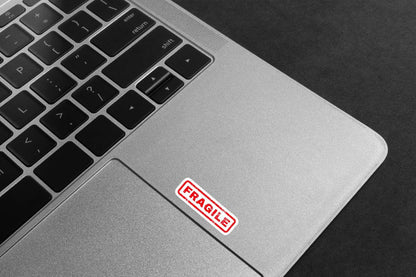 FRAGILE Shipping Label - Laptop Mockup