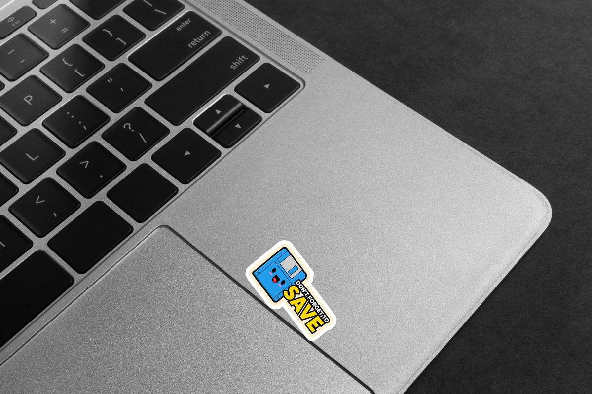 Floppy Disk Save - Laptop Mockup