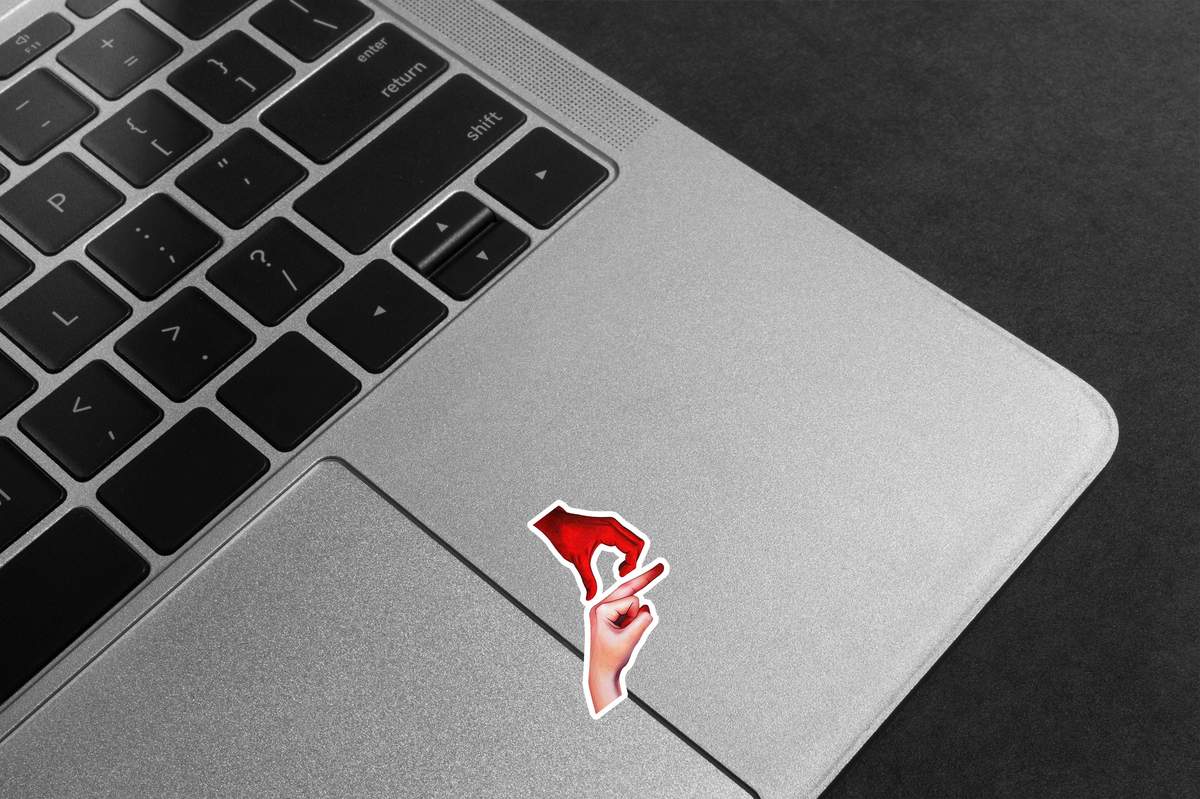 Love Heart Hand Gesture - Laptop Mockup