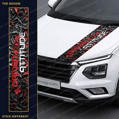 Driven By Attitude car bonnet wrap design and on-car preview