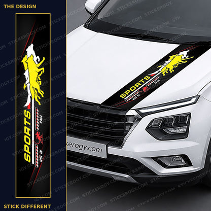Sports Race Hound car bonnet wrap design and on-car preview
