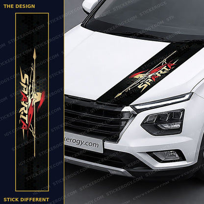Sparta car bonnet wrap design and on-car preview