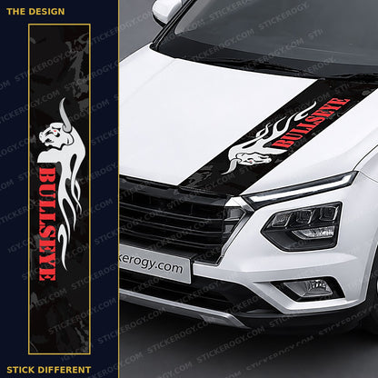 Bullseye car bonnet wrap design and on-car preview