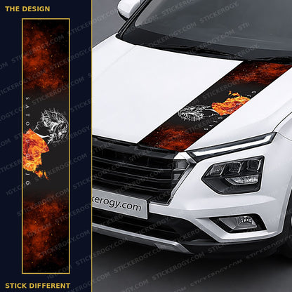 Infinity Sorcerer car bonnet wrap design and on-car preview