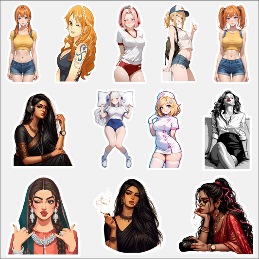 weifo & Indian Ladies Mix Bundle (Minimum 11 Stickers)